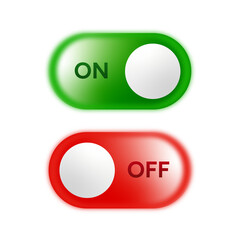 Green Red On Off Toggle Switch Buttons.