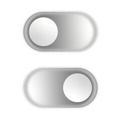 Minimal Gray Toggle Switch Slider Button on a Transparent Background.