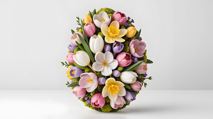 Vibrant easter egg decoration with colorful spring flowers for happy easter sunday celebrations