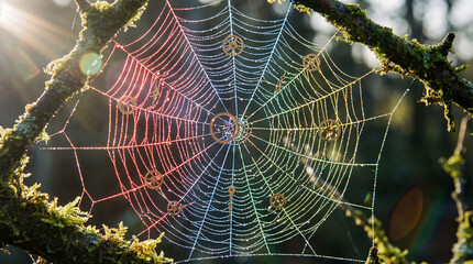 Spiderweb weaving gears, time, and life connections