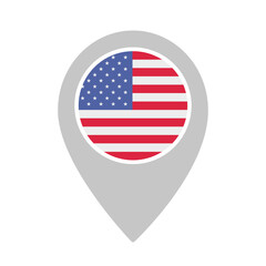 USA Location Pin Icon with National Flag