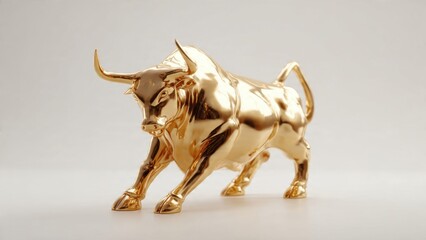 Obraz premium Golden Charging Bull Statue