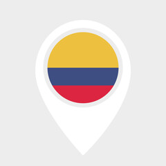 Colombia Location Pin Icon with National Flag