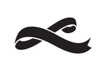 A flowing ribbon silhouette vector illustration
