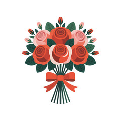 Rose Bouquet With Ribbon Bow