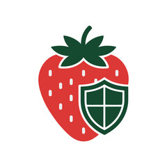 Strawberry Security Shield Protection Icon