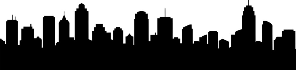 Minimal City Skyline Silhouette With Simple Block Style Buildings