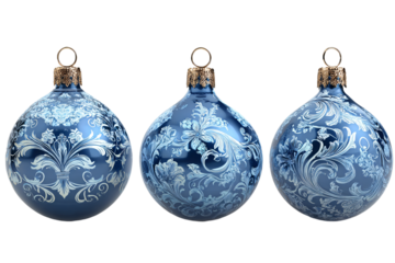 Blue Ornate Christmas Ornaments