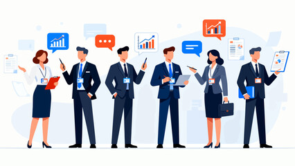 Business team with charts and documents