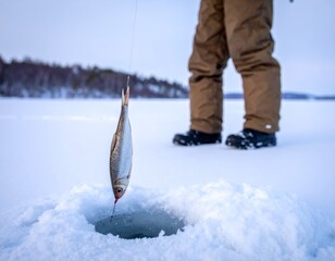 Inuit ice fishing