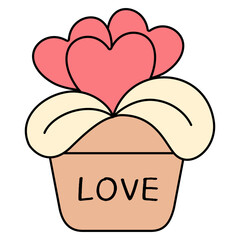 Heart Plant in Pot clipart isolated on transparent background