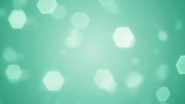 Glowing Hexagons on Green Background