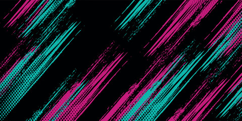 Car sticker wrap banner abstract sporty lines pink blue greenish grunge color combination brush storm thunder modern pattern racing motorsport. eps10.