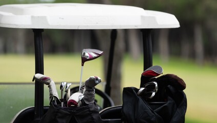 Beautiful green golf course and golf club