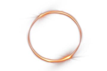 Glowing orange light circle frame PNG for banners, logos, social media posts and web design templates