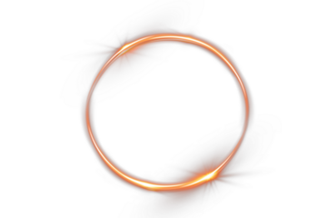 Glowing orange light circle frame PNG for banners, logos, social media posts and web design templates