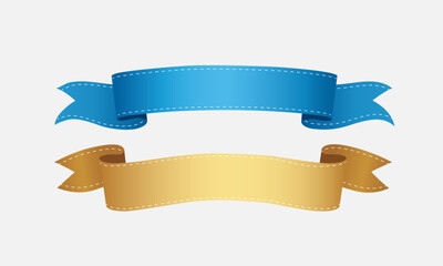 Blue and golden ribbon banners