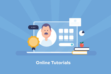 Virtual learning environment combining online tutorials and interactive live seasons from instructor, using study material and intelligent platform.
