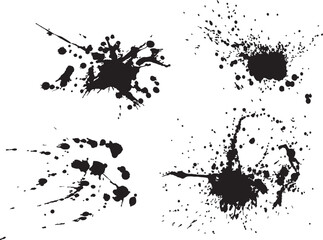 Black paint splash transparent background download
