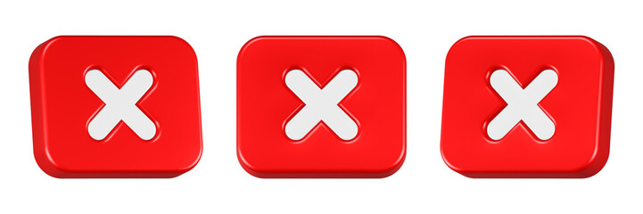 Obraz premium cross icon 3d render red square button