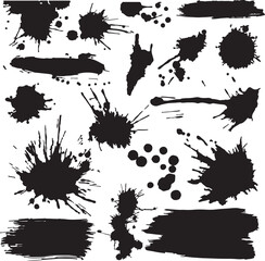 set of ink splashes Paint splash transparent background