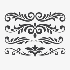 Ornament Vintage Decorative Floral Elements, ai generated