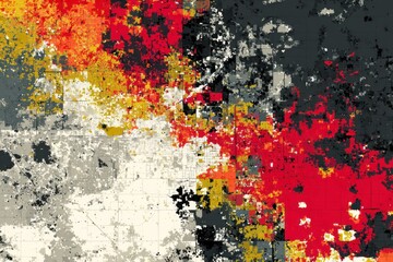Abstract representation of land parcels slowly transitioning in color density, regeneration without spectacle