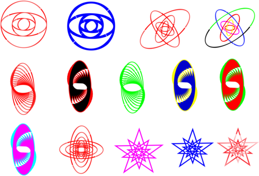 Multicolor graphic abstract shapes isolated with real transparent background for design - Powered by Adobe