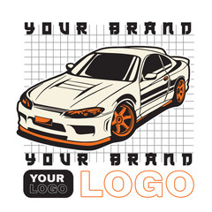 Car Vector Illustration For Conceptual Design. Suitable for posters, stickers, t-shirt prints, and banners.	
