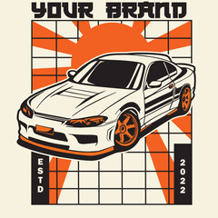 Car Vector Illustration For Conceptual Design. Suitable for posters, stickers, t-shirt prints, and banners.	
