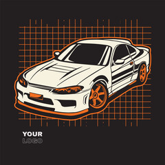 Car Vector Illustration For Conceptual Design. Suitable for posters, stickers, t-shirt prints, and banners.	

