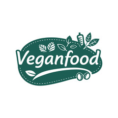 Obraz premium veganfood logo silhouette vector line art logo design