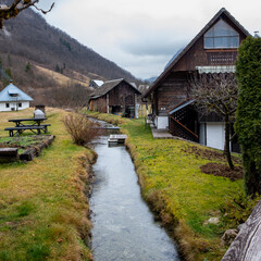 Hiking at Mostnica Gorge Near Bled