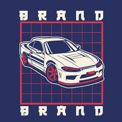 Car Vector Illustration For Conceptual Design. Suitable for posters, stickers, t-shirt prints, and banners.	
