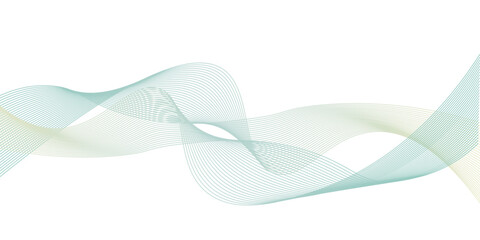 Colorful Abstract Wave Background, Blue Green Yellow Flowing Lines Design