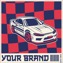 Car Vector Illustration For Conceptual Design. Suitable for posters, stickers, t-shirt prints, and banners.	
