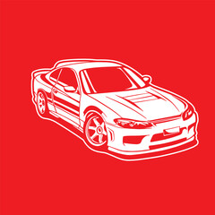 Car Vector Illustration For Conceptual Design. Suitable for posters, stickers, t-shirt prints, and banners.	

