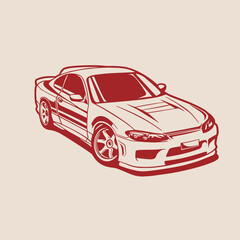 Car Vector Illustration For Conceptual Design. Suitable for posters, stickers, t-shirt prints, and banners.	
