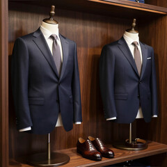 Tailored Suits in Fashion Store Showcase