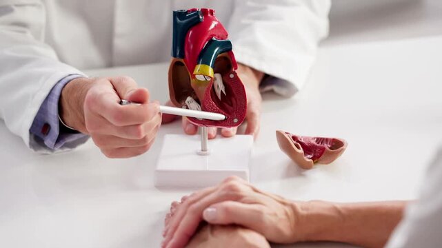 Heart Care Checkup By Physician Doctor. Adult Person