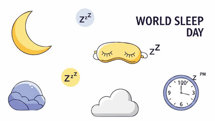 World Sleep Day Celebration with Sleepy Elements.
