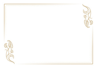 Minimal rectangular frame with floral corner accent. Elegant decorative border.