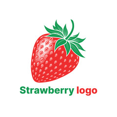 strawberry logo design silhouette vector line art logo design