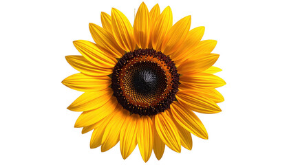 Naklejka premium Close-up of a vibrant sunflower against a black background, fully open