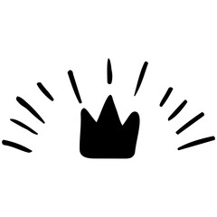 Obraz premium Black crown icon.