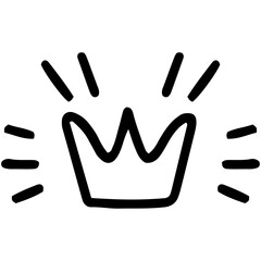 Obraz premium Black crown icon.