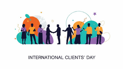 International Clients Day Celebration with Business People Handshaking.