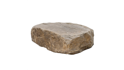 Large flat rock isolated on transparent background cut out