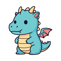 Fototapeta premium Adorable Cartoon Dragon Illustration