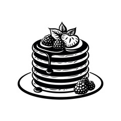 pancakes logo design silhouette vector line art logo design